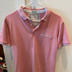 Men's Pink Polo Shirt (Denim & Flower)